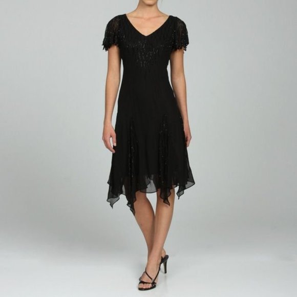 J Laxmi Beaded Handkerchief Dress - Picture 5 of 7